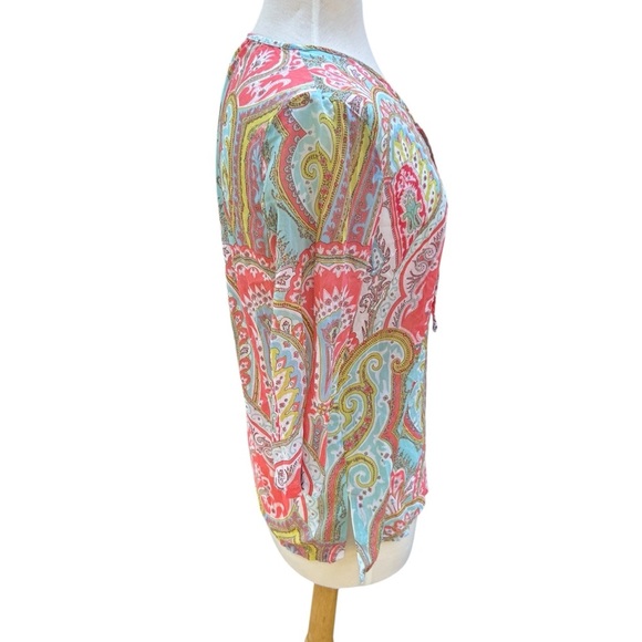 J. McLaughlin colorful shear swim cover up 100% cotton size small Tunic - Picture 3 of 11